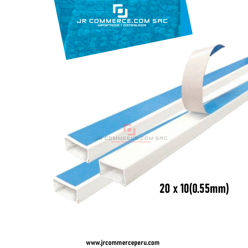 CANALETA DE PVC 20 X 10 C/ ADHESIVO - Productos - JR COMMERCE SAC